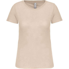 KARIBAN Női organikus kereknyakú rövid ujjú póló, Kariban KA3026IC, Light Sand-XS női póló