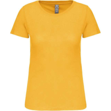 KARIBAN Női organikus kereknyakú rövid ujjú póló, Kariban KA3026IC, Yellow-2XL női póló