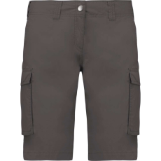 KARIBAN Női pamut bermuda sok zsebbel, Kariban KA756, Light Charcoal-34