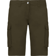 KARIBAN Női pamut bermuda sok zsebbel, Kariban KA756, Light Khaki-34