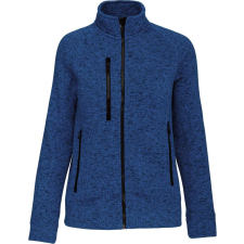 KARIBAN Női poliészter cipzáras dzseki, Kariban KA9107, Light Royal Blue Mélange-XS női pulóver, kardigán