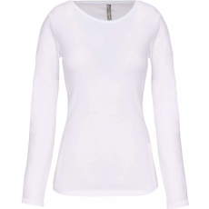 KARIBAN Női póló Kariban KA3017 Hosszú Ujjú Környakú póló -XL, White