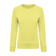 KARIBAN Női raglános organikus környakas pulóver KA481, Lemon Yellow-2XL