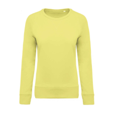 KARIBAN Női raglános organikus környakas pulóver KA481, Lemon Yellow-L női pulóver, kardigán