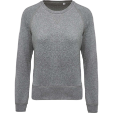 KARIBAN Női raglános organikus környakas pulóver, Kariban KA481, Grey Heather-L női pulóver, kardigán