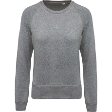 KARIBAN Női raglános organikus környakas pulóver, Kariban KA481, Grey Heather-XL