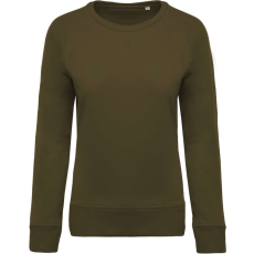 KARIBAN Női raglános organikus környakas pulóver, Kariban KA481, Mossy Green-M