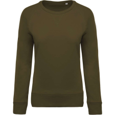 KARIBAN Női raglános organikus környakas pulóver, Kariban KA481, Mossy Green-XL női pulóver, kardigán