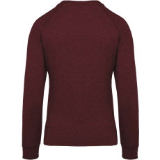 KARIBAN Női raglános organikus környakas pulóver, Kariban KA481, Wine Heather-2XL