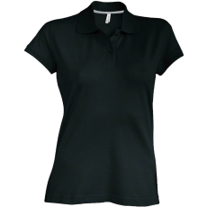 KARIBAN Női rövid ujjú galléros piké póló, Kariban KA242, Black-L