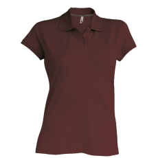 KARIBAN Női rövid ujjú galléros piké póló, Kariban KA242, Chocolate-2XL