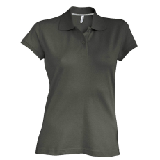 KARIBAN Női rövid ujjú galléros piké póló, Kariban KA242, Dark Khaki-L