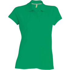 KARIBAN Női rövid ujjú galléros piké póló, Kariban KA242, Kelly Green-3XL