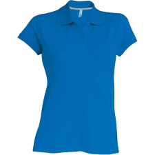 KARIBAN Női rövid ujjú galléros piké póló, Kariban KA242, Light Royal Blue-XL női póló