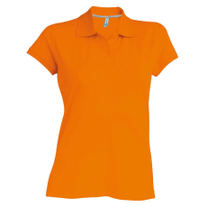 KARIBAN Női rövid ujjú galléros piké póló, Kariban KA242, Orange-L