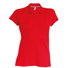 KARIBAN Női rövid ujjú galléros piké póló, Kariban KA242, Red-3XL női póló