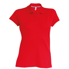 KARIBAN Női rövid ujjú galléros piké póló, Kariban KA242, Red-XL