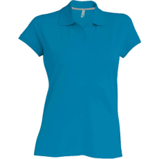 KARIBAN Női rövid ujjú galléros piké póló, Kariban KA242, Tropical Blue-2XL