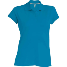 KARIBAN Női rövid ujjú galléros piké póló, Kariban KA242, Tropical Blue-3XL női póló