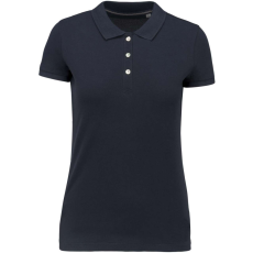 KARIBAN Női rövid ujjú galléros piké póló, SUPIMA pamutból, Kariban KA2001, Navy-XL