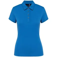 KARIBAN Női Rövid Ujjú Jersey Galléros Póló