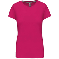 KARIBAN Női rövid ujjú környakas pamut póló, Kariban KA380, Fuchsia-XL női póló