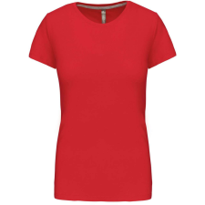 KARIBAN Női rövid ujjú környakas pamut póló, Kariban KA380, Red-2XL női póló