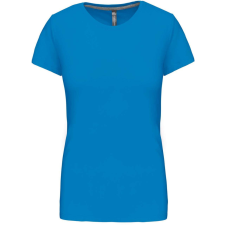 KARIBAN Női rövid ujjú környakas pamut póló, Kariban KA380, Tropical Blue-3XL női póló