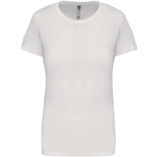 KARIBAN Női rövid ujjú környakas pamut póló, Kariban KA380, White-3XL női póló