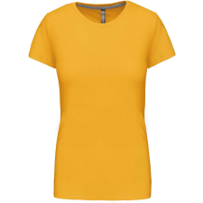 KARIBAN Női rövid ujjú környakas pamut póló, Kariban KA380, Yellow-XL női póló