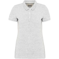 KARIBAN Női vitage hatású galléros piké póló, Kariban KV2207, Ash Heather-XS