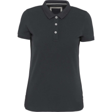 KARIBAN Női vitage hatású galléros piké póló, Kariban KV2207, Vintage Charcoal-XL