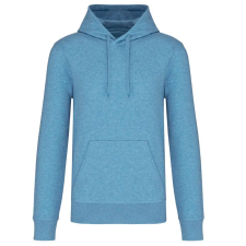 KARIBAN organikus féfi kapucnis pulóver KA4027, Cloudy Blue Heather-4XL férfi pulóver, kardigán