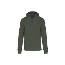 KARIBAN organikus féfi kapucnis pulóver KA4027, Dark Khaki-2XL férfi pulóver, kardigán