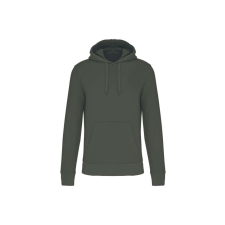 KARIBAN organikus féfi kapucnis pulóver KA4027, Dark Khaki-5XL férfi pulóver, kardigán