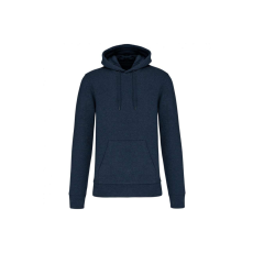 KARIBAN organikus féfi kapucnis pulóver KA4027, French Navy Heather-3XL