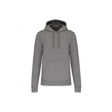 KARIBAN organikus féfi kapucnis pulóver KA4027, Grey Heather-2XL férfi pulóver, kardigán