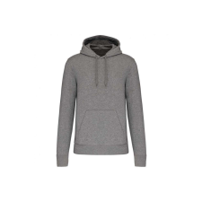 KARIBAN organikus féfi kapucnis pulóver KA4027, Grey Heather-L férfi pulóver, kardigán