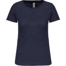 KARIBAN organikus kereknyakú rövid ujjú Női póló KA3026IC, Navy-XL