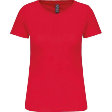 KARIBAN organikus kereknyakú rövid ujjú Női póló KA3026IC, Red-XL női póló