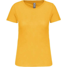 KARIBAN organikus kereknyakú rövid ujjú Női póló KA3026IC, Yellow-2XL