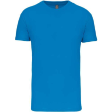 KARIBAN organikus rövid ujjú férfi póló KA3025IC, Tropical Blue-XL férfi póló