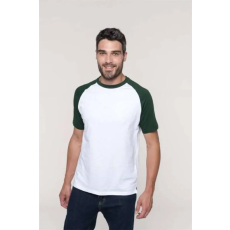 KARIBAN Póló Kariban baseball férfi (100%pamut 165g/m2) aqua blue/white, S
