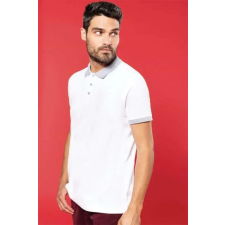KARIBAN Póló Kariban férfi galléros férfi (100%pamut) white/oxford grey, 2XL munkaruha