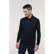 KARIBAN Póló Kariban férfi hosszú ujjú galléros férfi (100%pamut 180g/m2) black, 2XL
