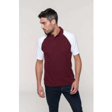 KARIBAN Póló Kariban galléros baseball férfi férfi (100%pamut) black/red, M