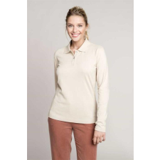 KARIBAN Póló Kariban galléros női hosszú ujjú női (100%pamut) lime, 3XL munkaruha