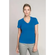 KARIBAN Póló Kariban női rövid ujjú v-nyakú női (100%pamut 180g/m2) kelly green, M