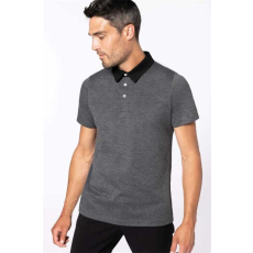 KARIBAN Pólóing Kariban férfi férfi (100%pamut 180g/m2) navy/dark grey heather, L