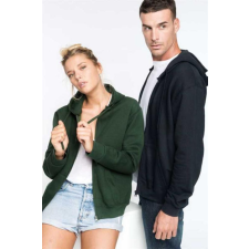 KARIBAN Pulóver Kariban cipzáras unisex, forest green, S munkaruha